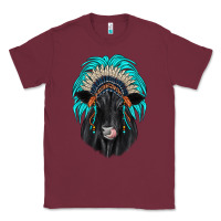 Burgundy black angus indian headdress Classic Tee - JahusDesignShop
