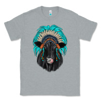 Heather Grey black angus indian headdress Classic Tee - JahusDesignShop
