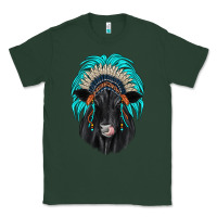 Sports Green black angus indian headdress Classic Tee - JahusDesignShop