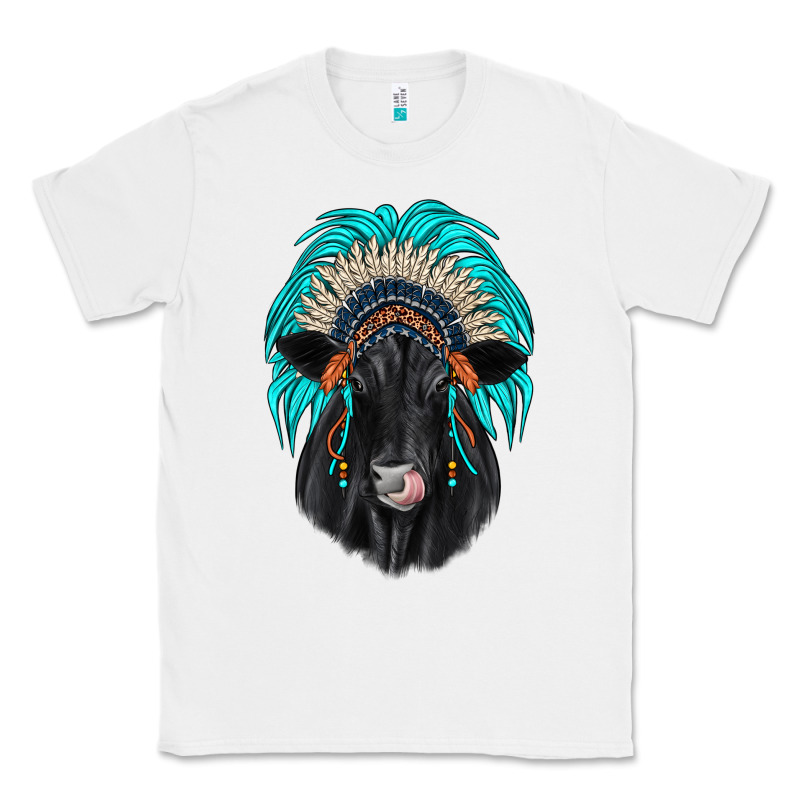 Black Angus Indian Headdress Classic Tee by JahusDesignShop | Teevron