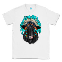 White black angus indian headdress Classic Tee - JahusDesignShop