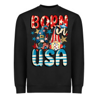 Black Born in USA gnomes 4th of July Heavyweight Sweatshirt - CowGirlArtShop