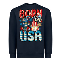 Navy Born in USA gnomes 4th of July Heavyweight Sweatshirt - CowGirlArtShop