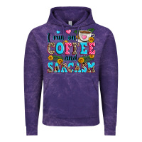 Cloud Purple i run on coffee and sarcasm Vintage Hoodie - Zillion Design Studio