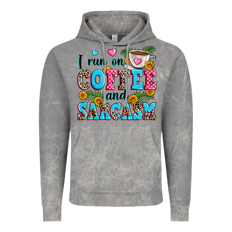 I Run On Coffee And Sarcasm Vintage Hoodie by Zillion Design Studio | Teevron