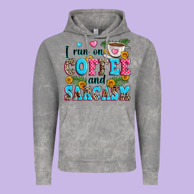 I Run On Coffee And Sarcasm Vintage Hoodie Designed By Zillion Design Studio