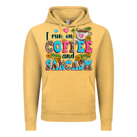 Vintage Mustard i run on coffee and sarcasm Vintage Hoodie - Zillion Design Studio