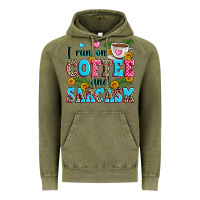 Vintage Olive i run on coffee and sarcasm Vintage Hoodie - Zillion Design Studio