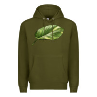 Army Green Golden Pothos Leaf Premium Hoodie - LillyAllenDesigns