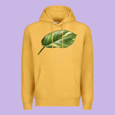 Golden Pothos Leaf Premium Hoodie Designed By Lillyallendesigns