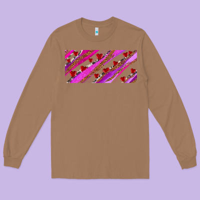 Leopar And Cowhide With Heart Candies Long Sleeve Tee Designed By Adodesignshop