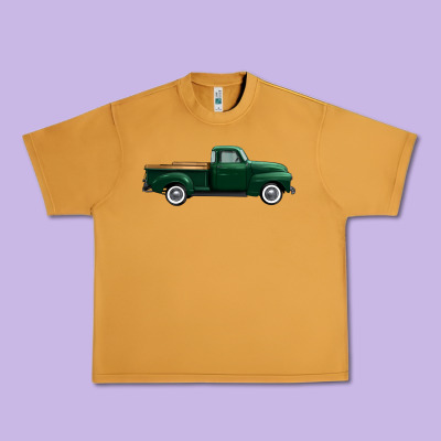Western Green Truck Right Side View 1 Urban Heavy Tee Designed By Fadigitalartstudio