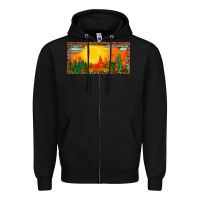 Black western  sunset cactus leopard serape   license plate template Zipper Hoodie - BarkalooDesign