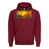 Burgundy western  sunset cactus leopard serape   license plate template Zipper Hoodie - BarkalooDesign