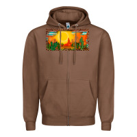 Chestnut western  sunset cactus leopard serape   license plate template Zipper Hoodie - BarkalooDesign
