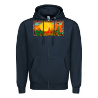 Navy western  sunset cactus leopard serape   license plate template Zipper Hoodie - BarkalooDesign