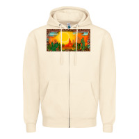 Sandshell western  sunset cactus leopard serape   license plate template Zipper Hoodie - BarkalooDesign