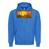 True Royal western  sunset cactus leopard serape   license plate template Zipper Hoodie - BarkalooDesign