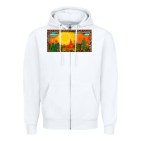 White western  sunset cactus leopard serape   license plate template Zipper Hoodie - BarkalooDesign