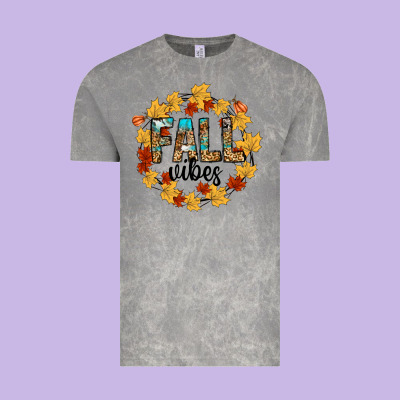 Fall Vibes Vintage Tee Designed By Cowhidedigitalart