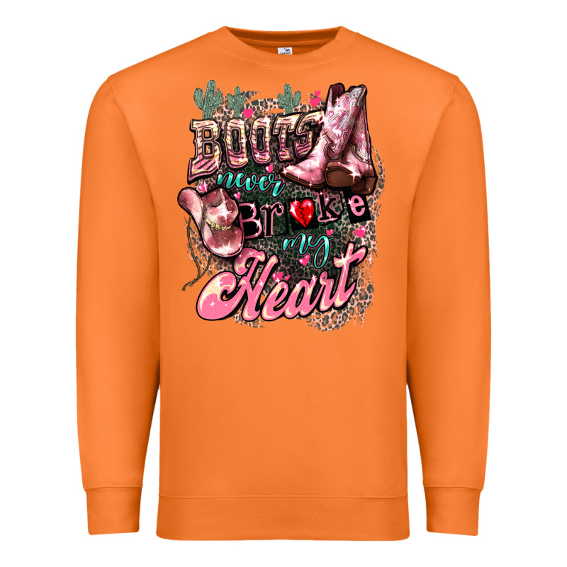 Boots Never Broke My Heart Premium Sweatshirt by NancyCooperArtShop | Teevron