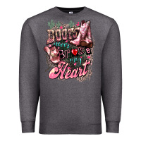 Charcoal Heather boots never broke my heart Premium Sweatshirt - NancyCooperArtShop