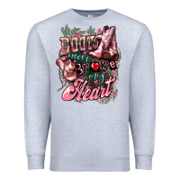 Heather Grey boots never broke my heart Premium Sweatshirt - NancyCooperArtShop