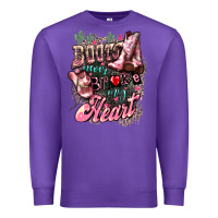Purple boots never broke my heart Premium Sweatshirt - NancyCooperArtShop