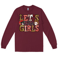 Burgundy let's do this girls baseball Long Sleeve Tee - Jasminsmagicworld