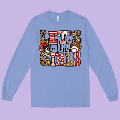 Let's Do This Girls Baseball Long Sleeve Tee Designed By Jasminsmagicworld