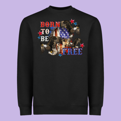 Born To Be Free 4th Of July Heavyweight Sweatshirt Designed By Cowgirlartshop
