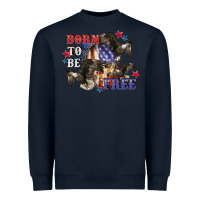 Navy Born to be free 4th of july Heavyweight Sweatshirt - CowGirlArtShop