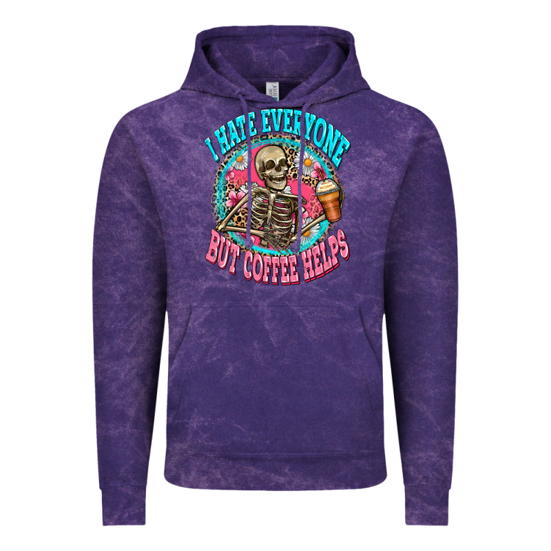I Hate Everyone But Coffee Helps Vintage Hoodie by Zillion Design Studio | Teevron