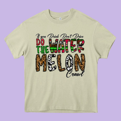 If You Drink Don't Drive Do The Watermelon Crawl Heavy Core Tee Designed By Cowhidedigitalart