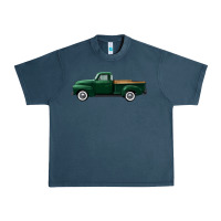 Midnight Navy western green truck right side view Urban Heavy Tee - FaDigitalArtStudio