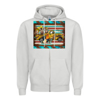 Dove Grey western truck farm animals serape leopard turquoise's Zipper Hoodie - BarkalooDesign