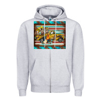Heather Grey western truck farm animals serape leopard turquoise's Zipper Hoodie - BarkalooDesign