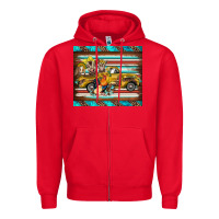 Red western truck farm animals serape leopard turquoise's Zipper Hoodie - BarkalooDesign