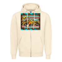 Sandshell western truck farm animals serape leopard turquoise's Zipper Hoodie - BarkalooDesign