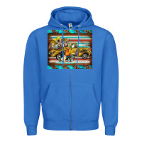 True Royal western truck farm animals serape leopard turquoise's Zipper Hoodie - BarkalooDesign