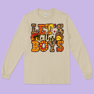 Let's Do This Boys Softball Long Sleeve Tee Designed By Jasminsmagicworld