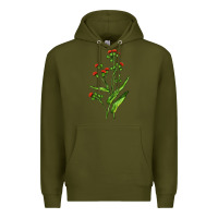 Army Green Tassel Flower Illustrations Premium Hoodie - LillyAllenDesigns