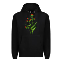 Black Tassel Flower Illustrations Premium Hoodie - LillyAllenDesigns