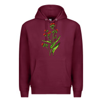 Burgundy Tassel Flower Illustrations Premium Hoodie - LillyAllenDesigns