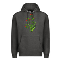 Charcoal Heather Tassel Flower Illustrations Premium Hoodie - LillyAllenDesigns