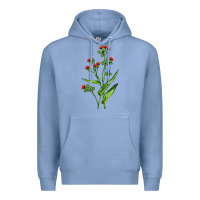 Colony Blue Tassel Flower Illustrations Premium Hoodie - LillyAllenDesigns