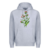 Heather Grey Tassel Flower Illustrations Premium Hoodie - LillyAllenDesigns