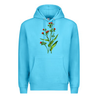Ocean Blue Tassel Flower Illustrations Premium Hoodie - LillyAllenDesigns