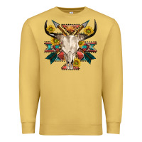 Antique Gold aztec western bull skull Premium Sweatshirt - NancyCooperArtShop