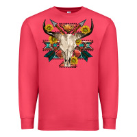 Cardinal aztec western bull skull Premium Sweatshirt - NancyCooperArtShop